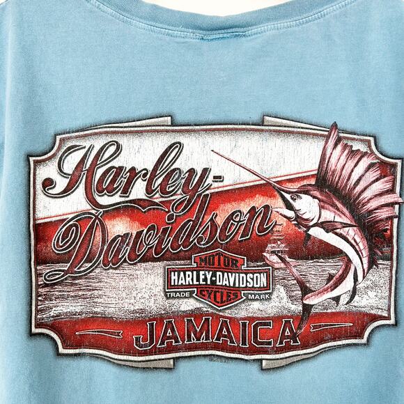 Harley Davidson Jamaica Blue Tank Top Sz XXL - Picture 6 of 8